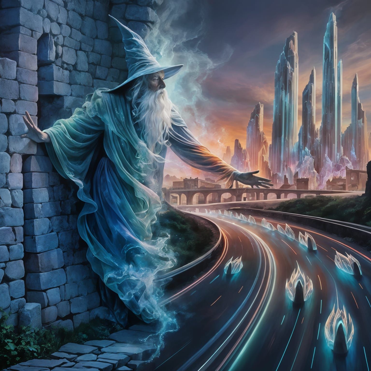 Wizard Transcends Time Into Cyberpunk Future