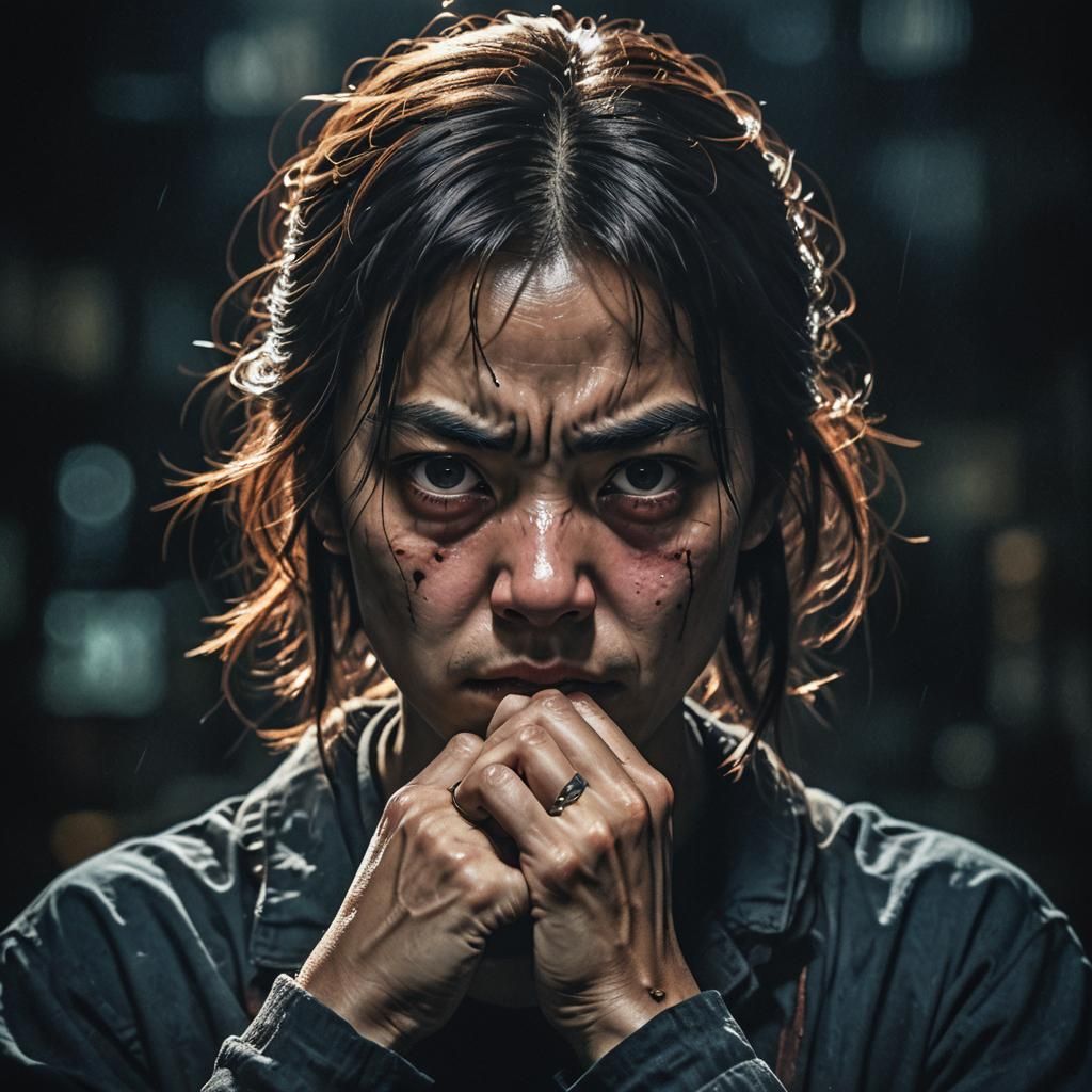 Anguish-Ridden Portrait of Lua in Hyperrealistic Style