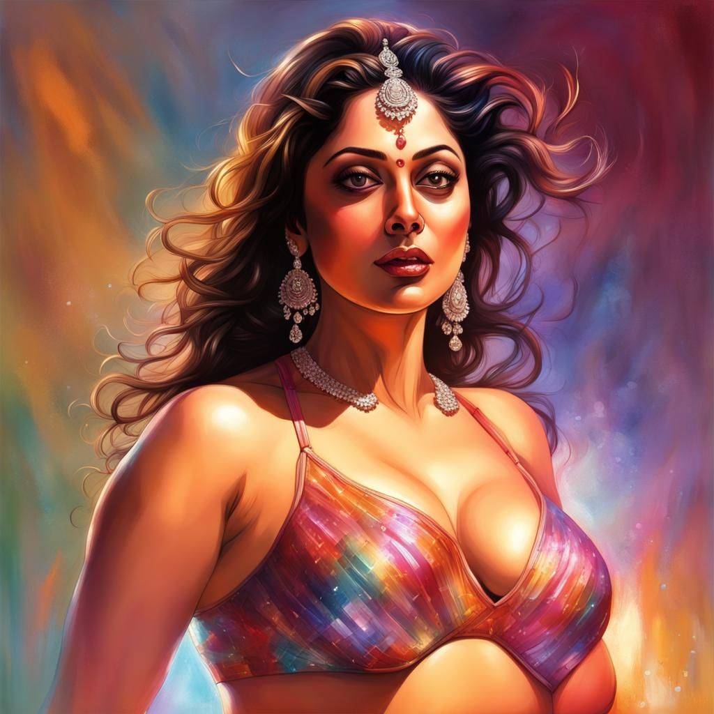 Detailed Image of Curvy Woman in Crystal Bikini