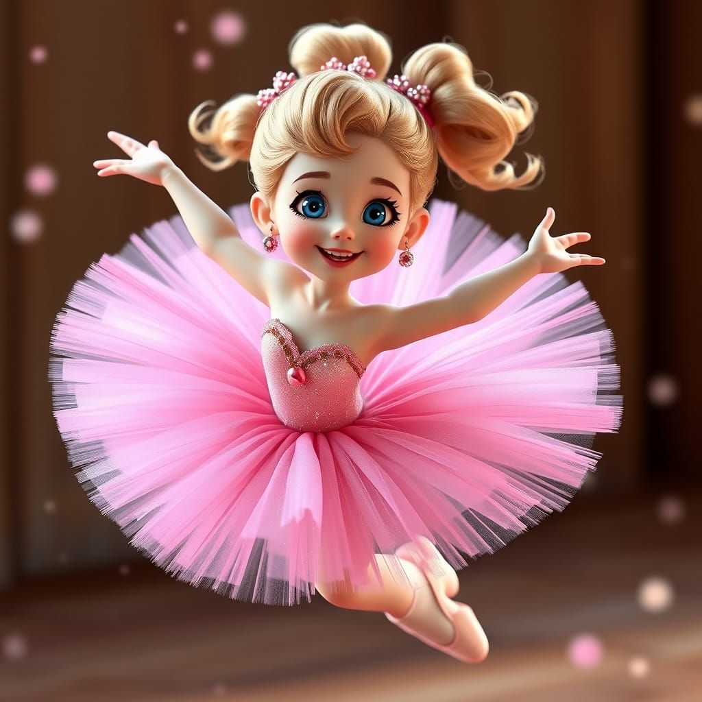Joyful Ballerina in Sparkling Pink Tutu