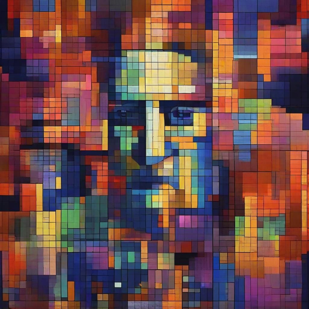 Cubist Pixel Art: Modern Artist Pixelizing Old Masters