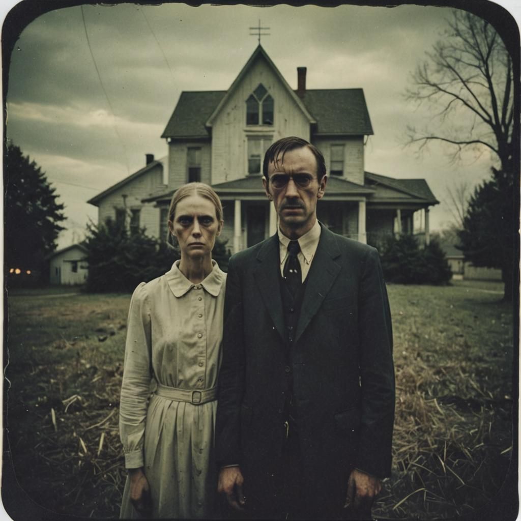 Sinister American Gothic Portrait in Muted Colors