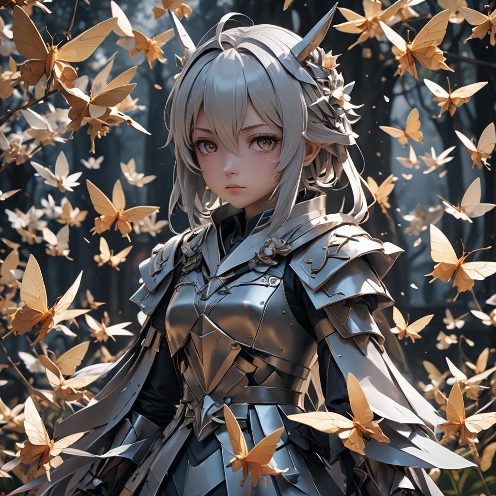 Anime-Style Death Scene in Gouache and Watercolor