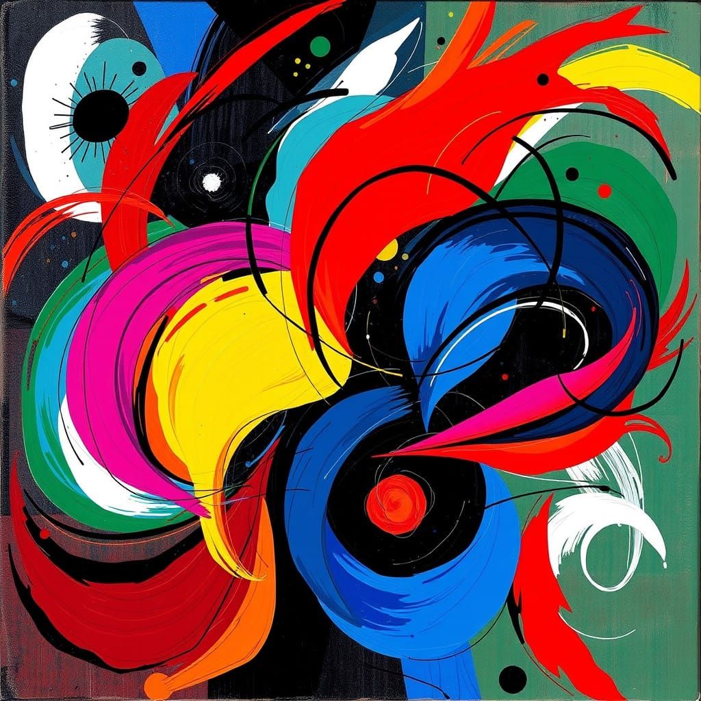 Vibrant Abstract Dance of Color and Energy