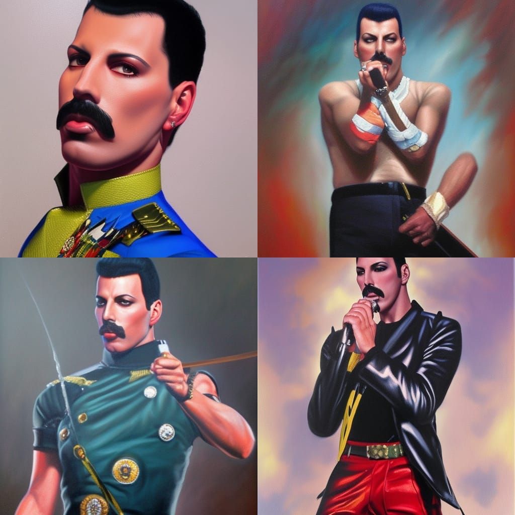 Freddie Mercury: Oil Painting Portrait by Gurney