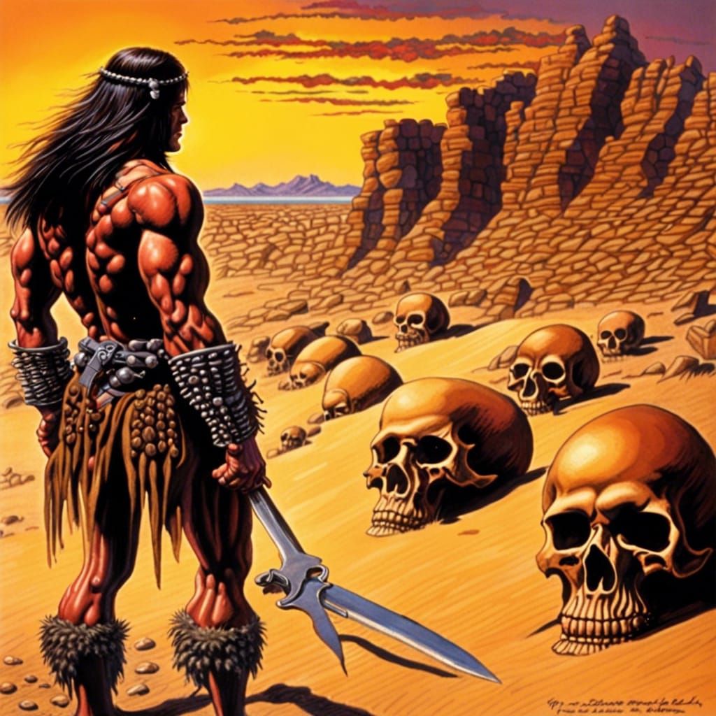 Conan the Barbarian at Desert Sunset