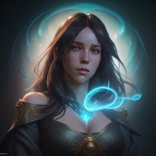 Sorceress Portrait in Hyperdetailed Digital Art