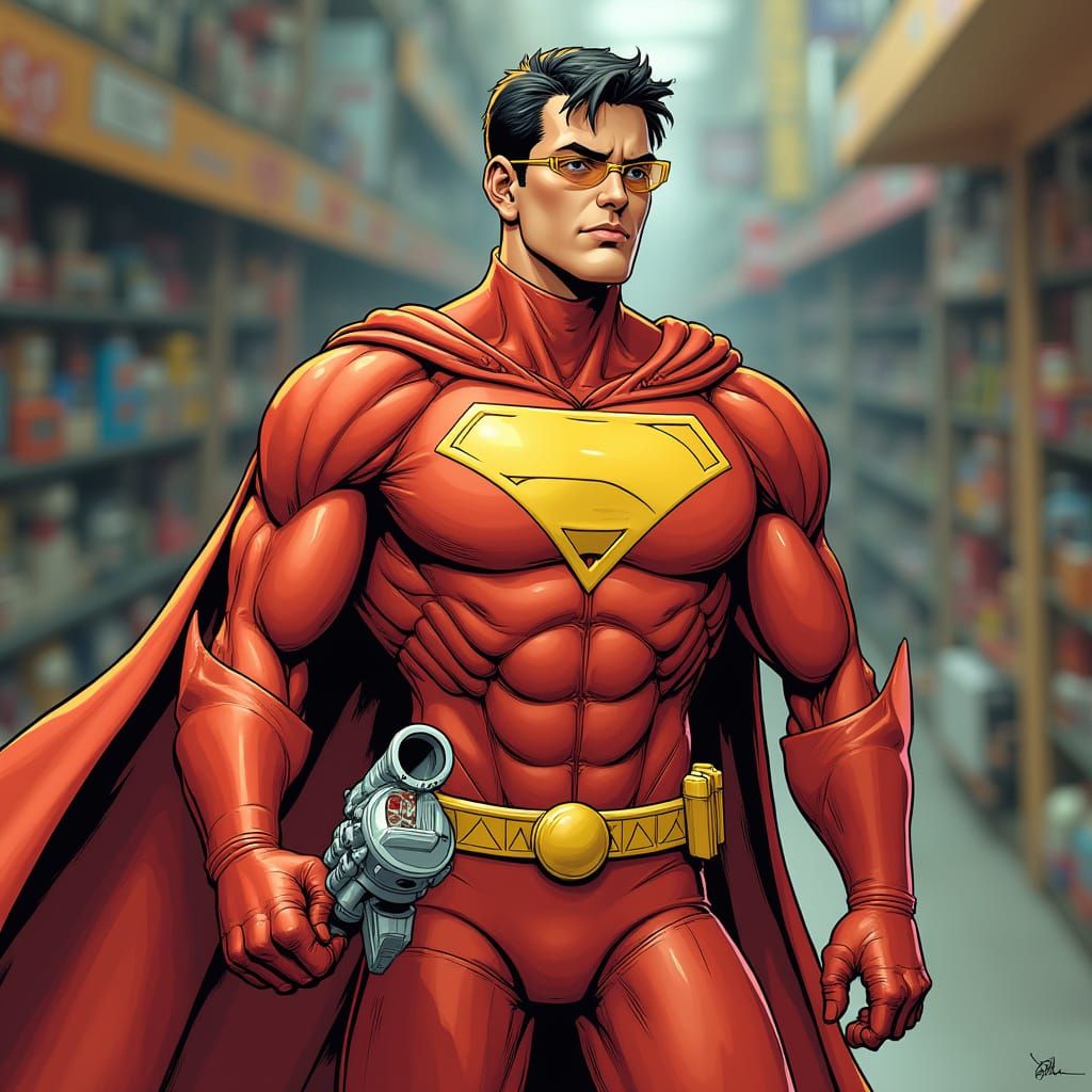 Eclissi, Superhero with Shadow Powers, in Action Figure Styl...