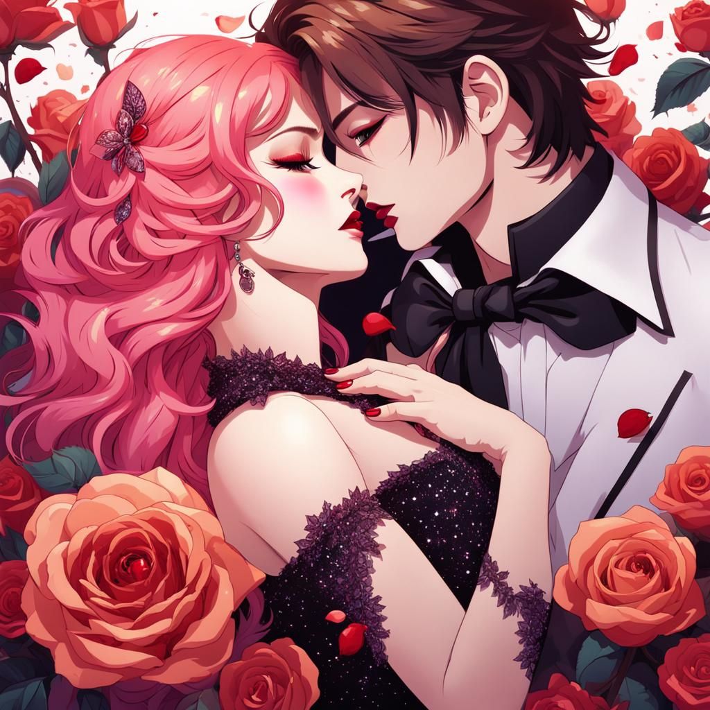 Vampire's Embrace: Girl in Rose Dress