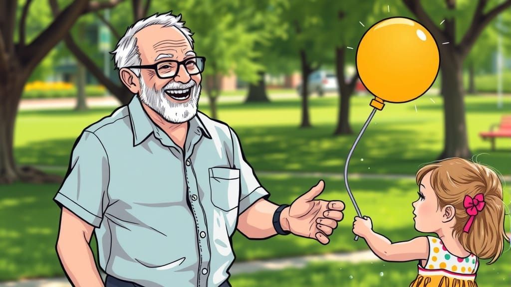 Joyful Water Balloon Fight in Whimsical Style