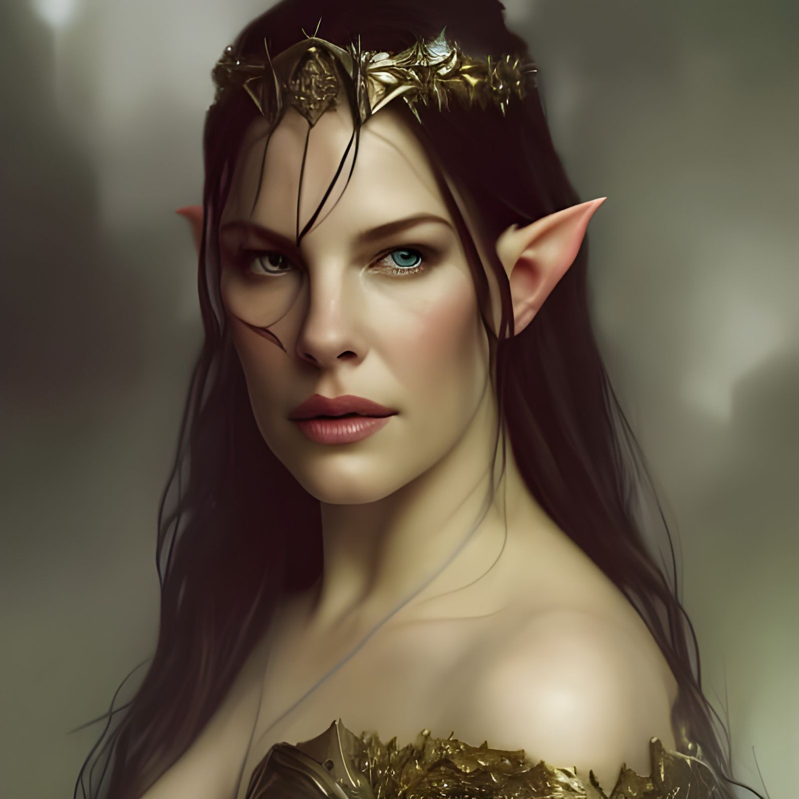 Arwen Portrait: Hyperdetailed Art Nouveau Style
