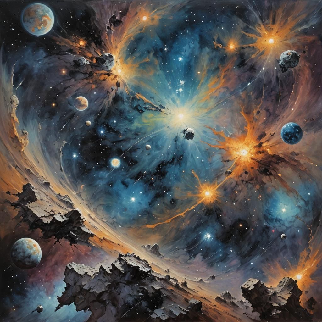 Cosmic Void: An Oil Painting Inspired by James Gurney