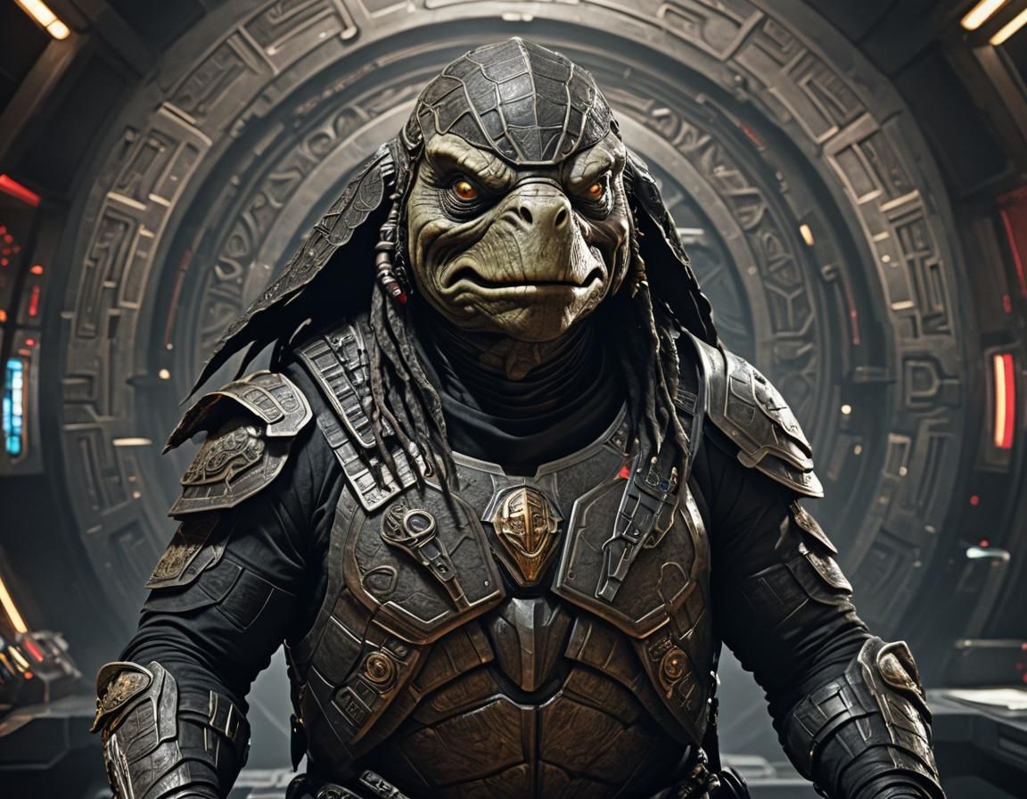 Klingon Turtle Warrior in Photorealistic Style