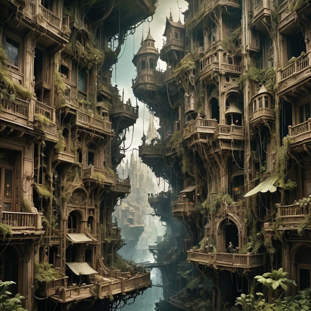 Epic Maximalist Digital Painting in Ellen Jewett Style