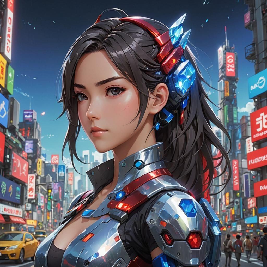 Nintendo Switch Console as Anime Android Girl