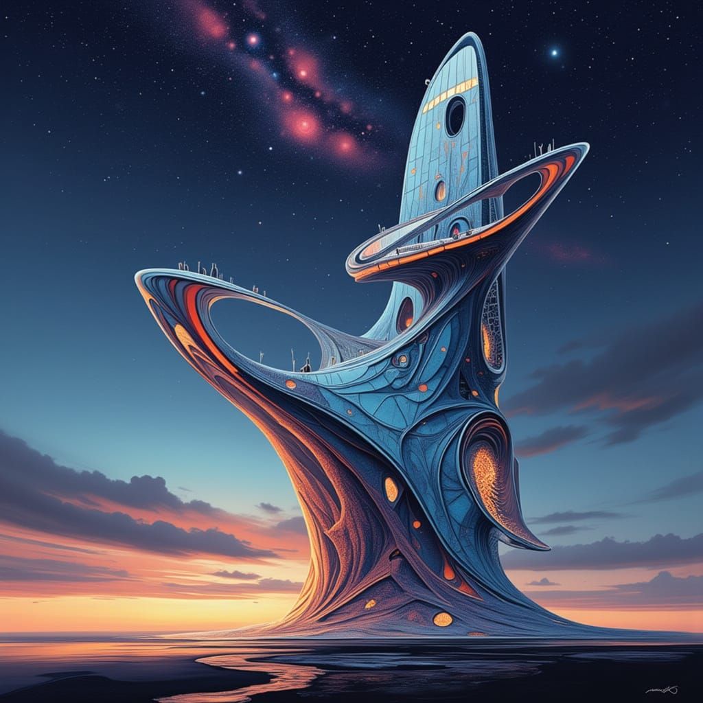 <lora:MARTIAN SWIRLS:1.0> <lora:CINNAMON SWIRLS:1.0> <lora:Contexture Abstract:1.0> Abstract building design<lora:Archet...