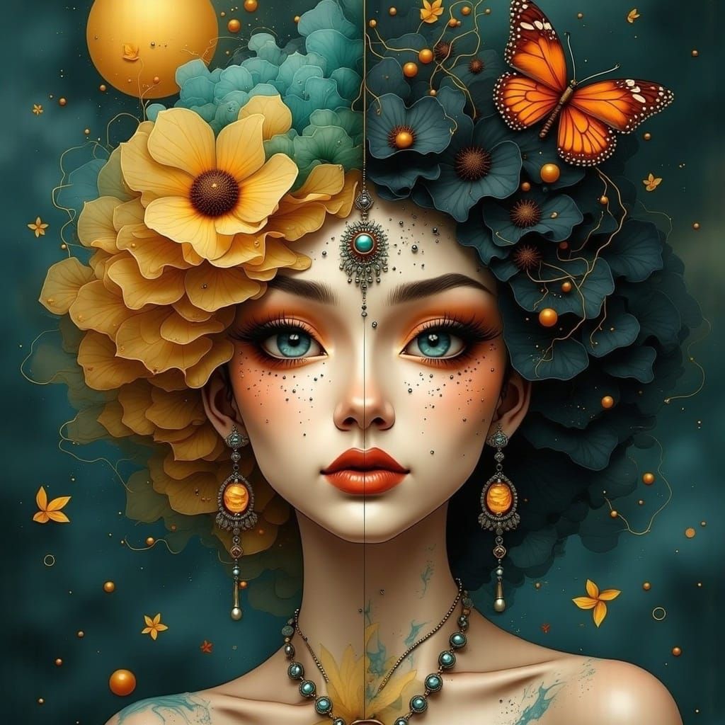 Elemental Woman: Earth and Air Portrait