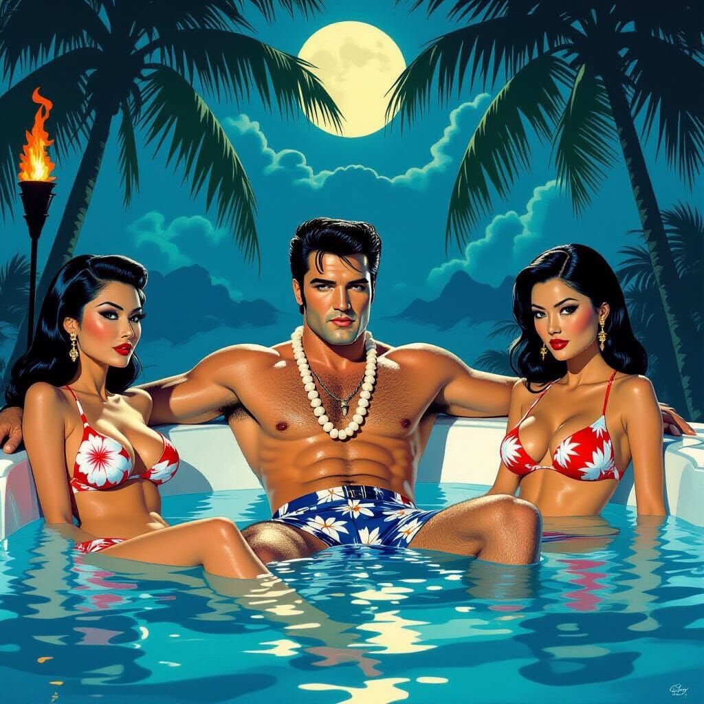 Film Noir Elvis Presley Hot Tub Getaway