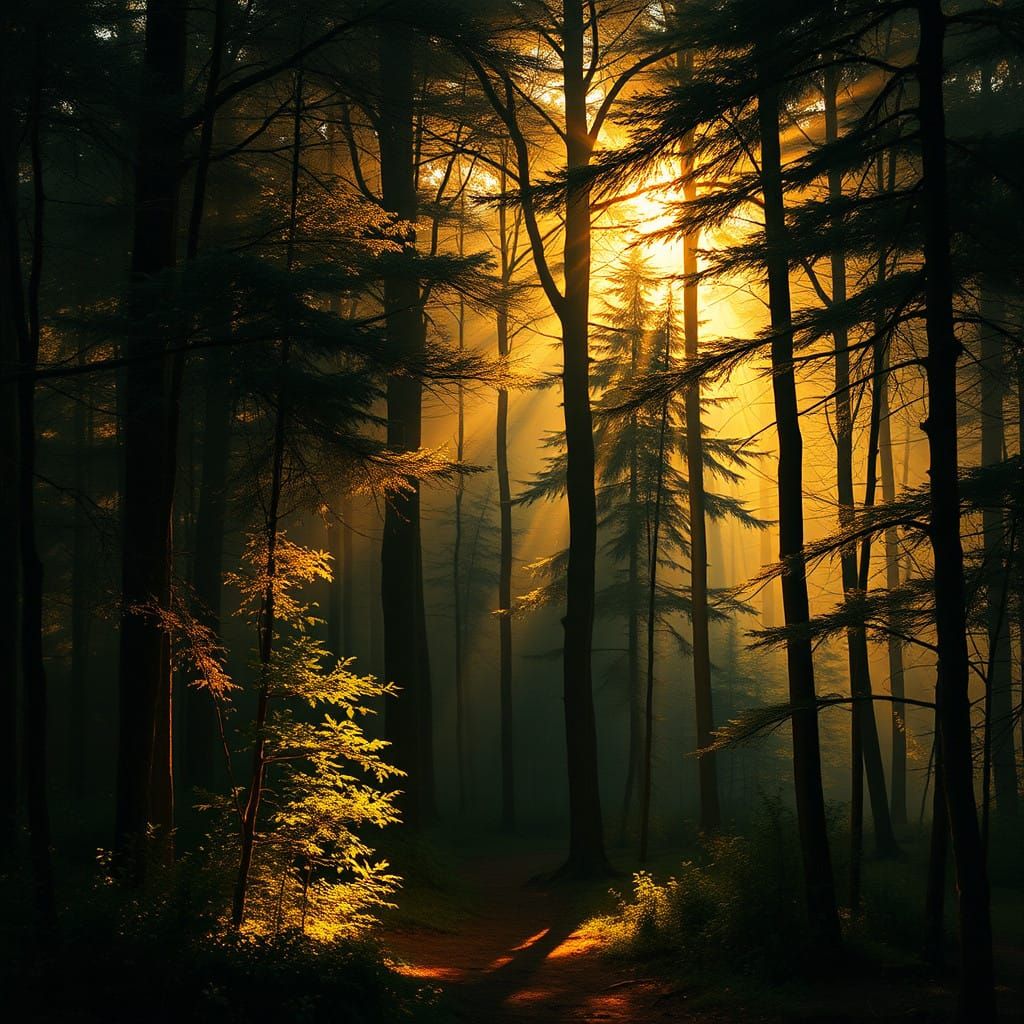 Golden Forest Sanctuary in Muted Tones