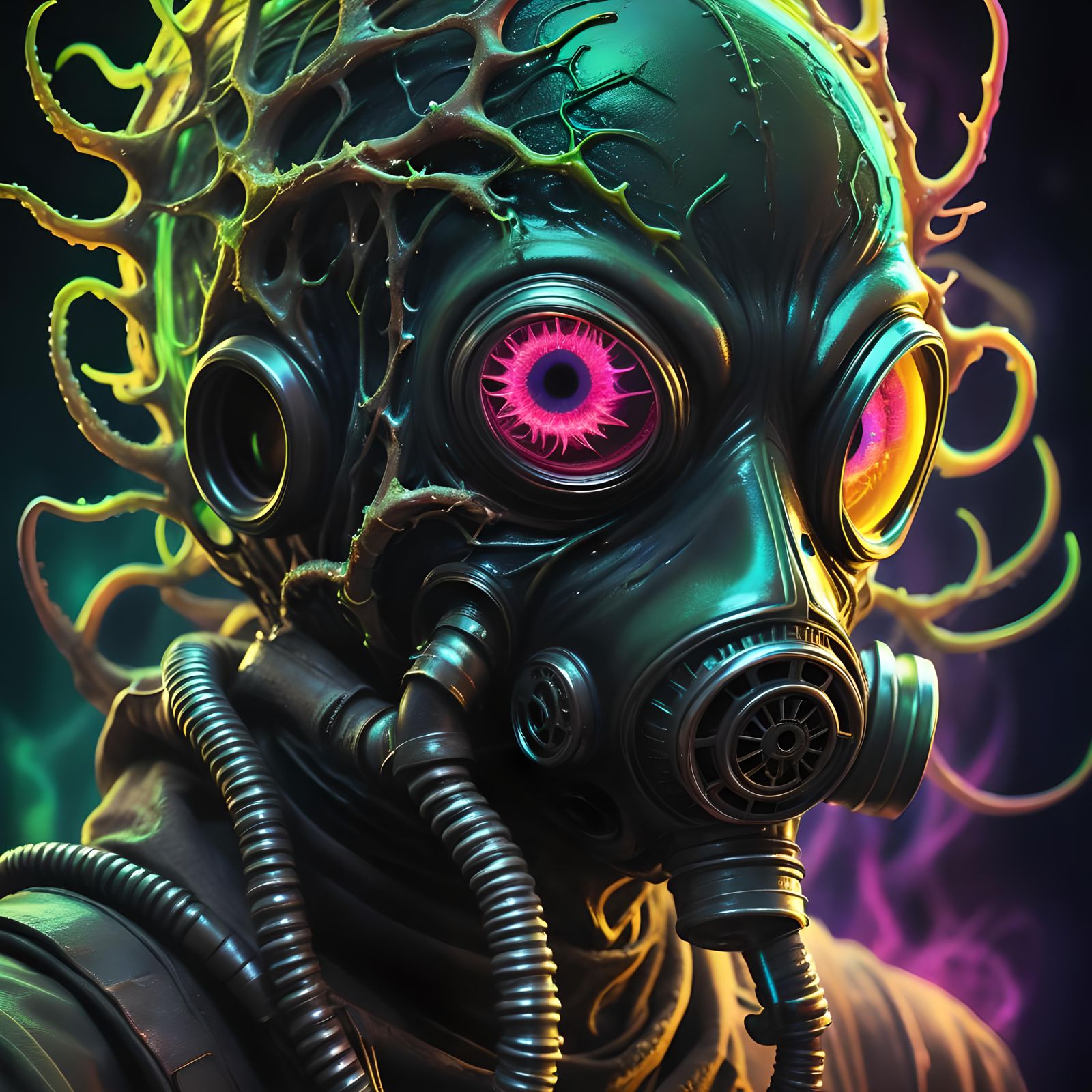 Macabre Intergalactic Creature in Neon Surrealism