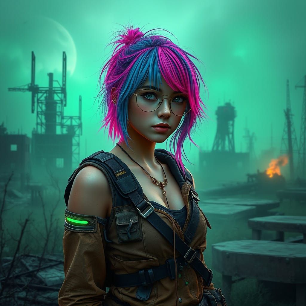 Cyberpunk Goddess in Chernobyl Exclusion Zone