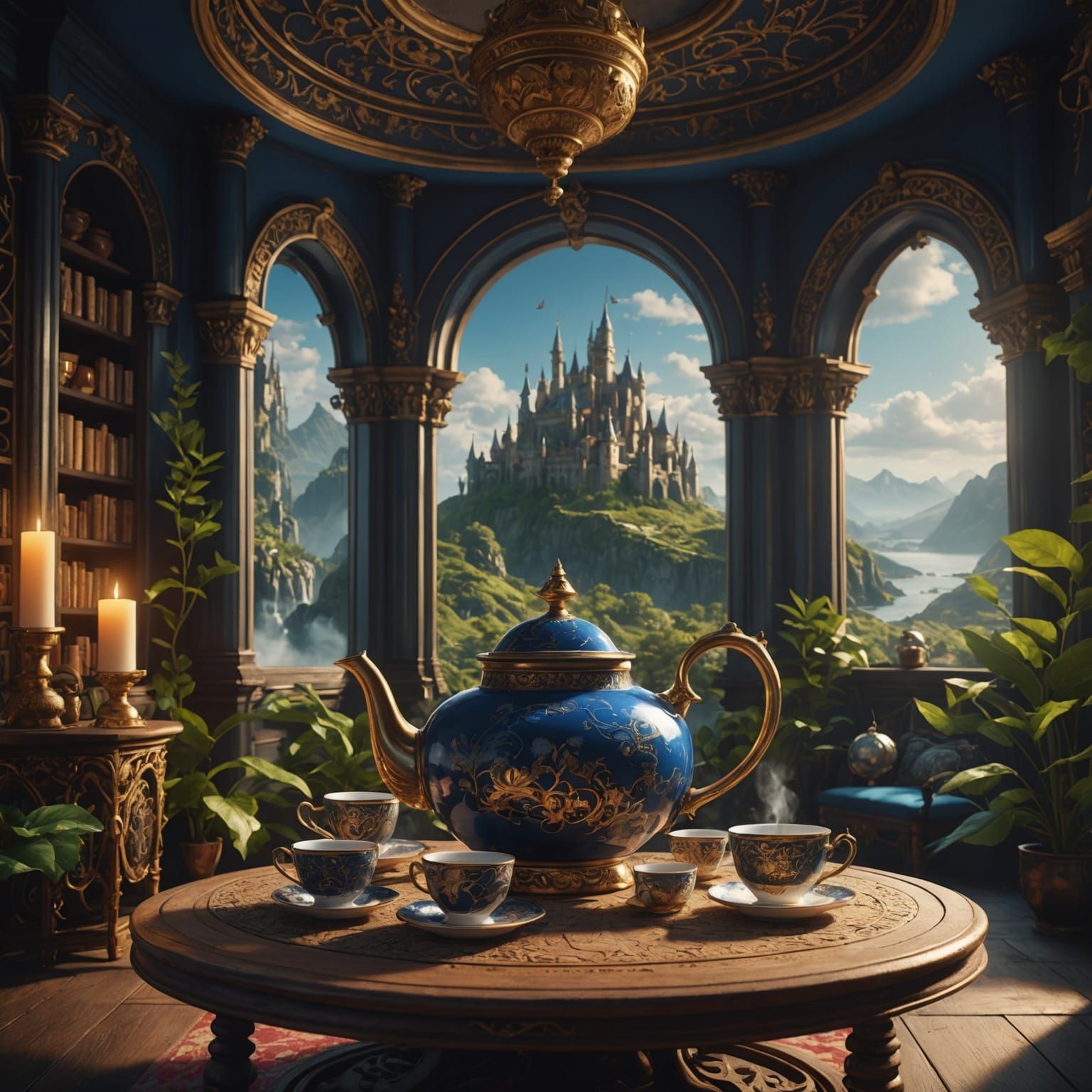 Tea Leaves Telling a Story: Detailed Matte Painting