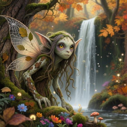 Enchanting Autumn Forest with Fairy Spirit in Brian Froud St...