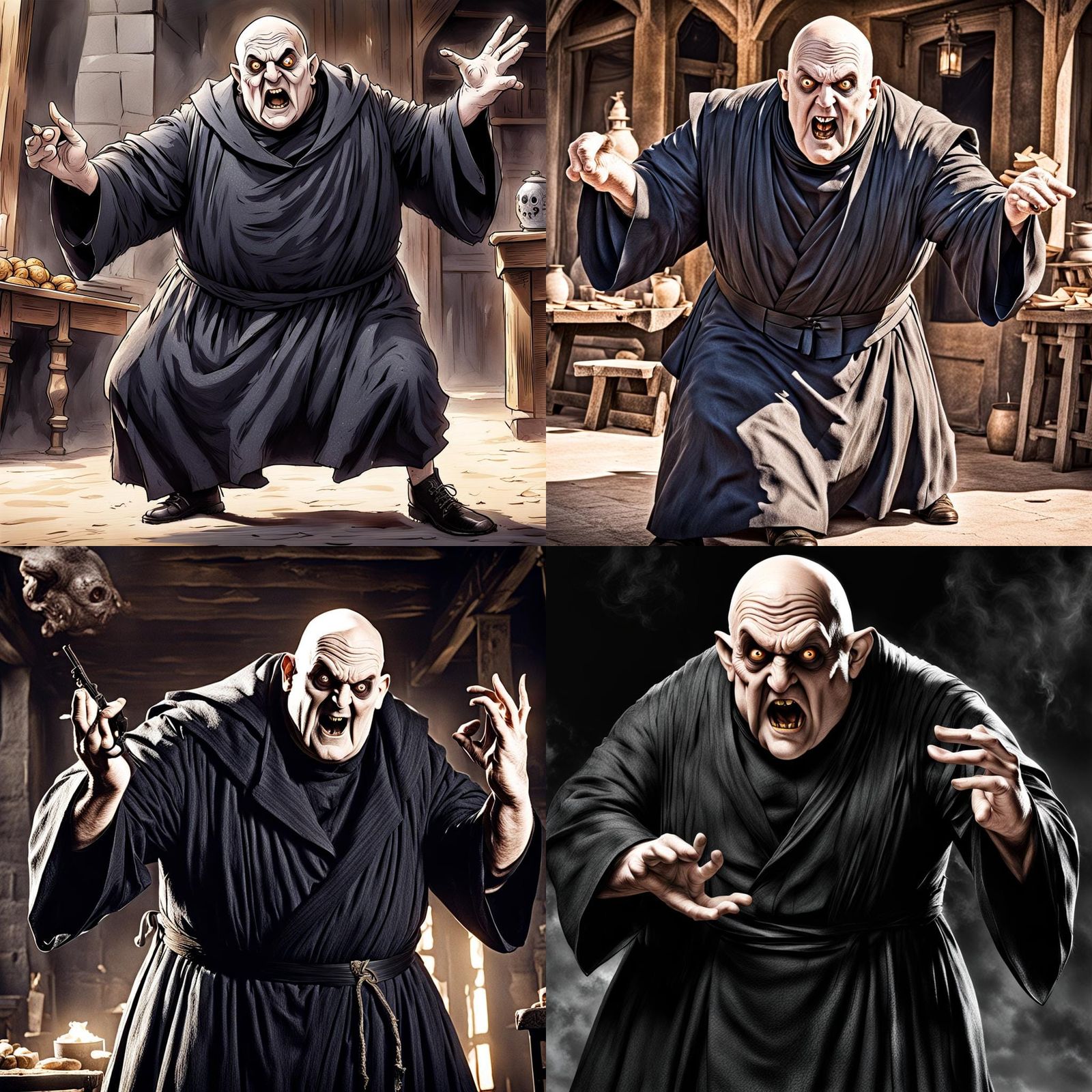 Uncle Fester Being Feisty, AI Interpretation