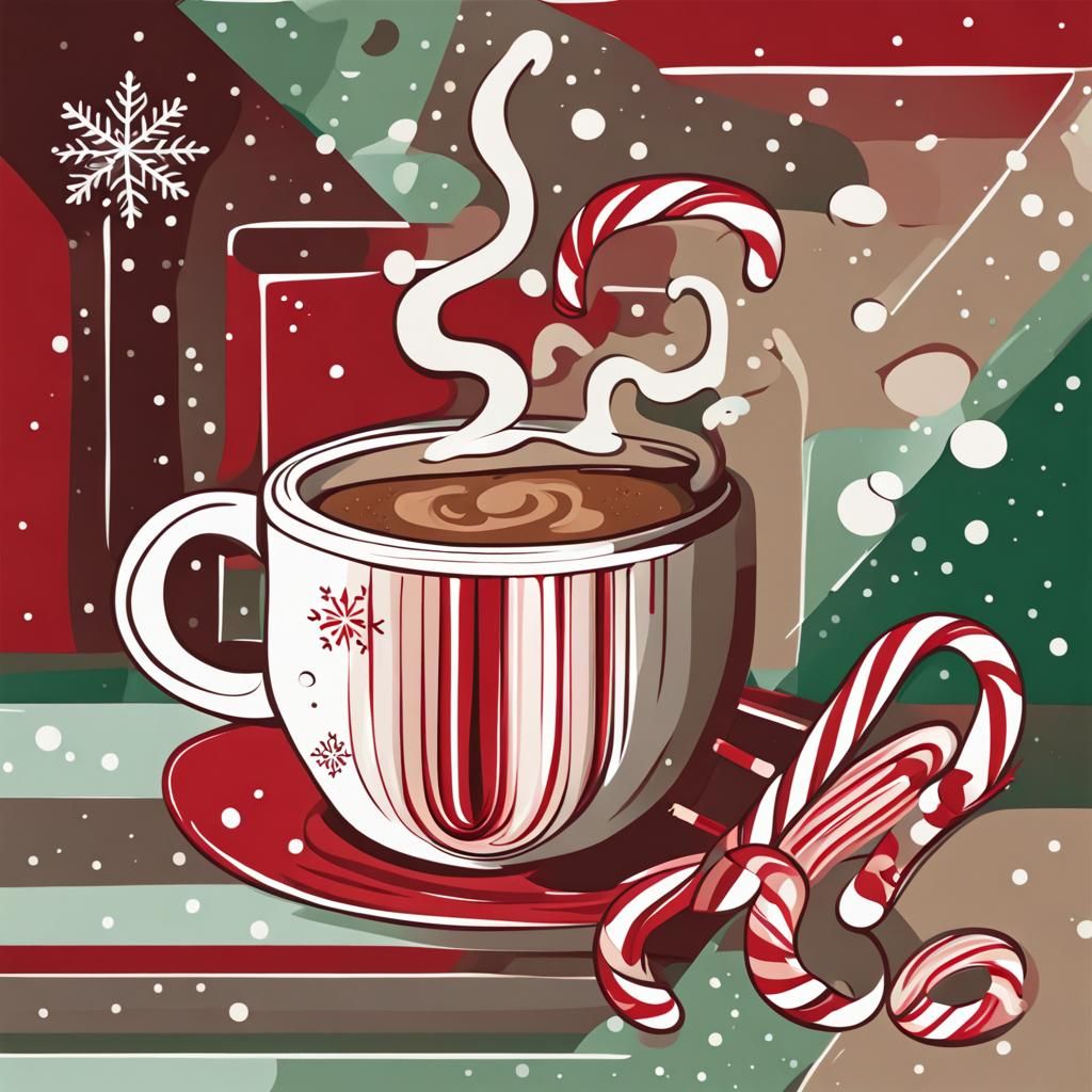 Christmas Hot Cocoa Mix Abstract Art
