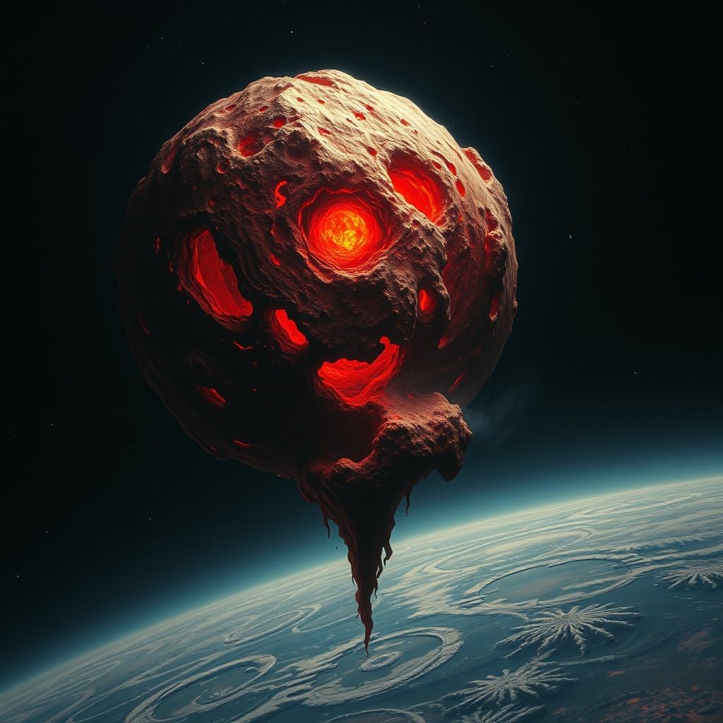 Cosmic, Crimson Nebula Formed by Swirling Gas and Dust