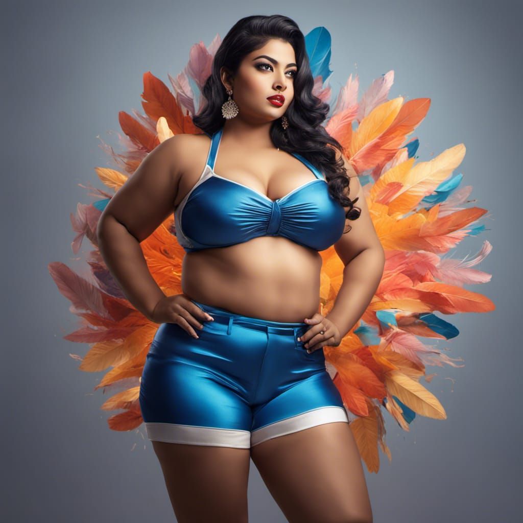 Pretty Indian Pinup Plus Size Model 2