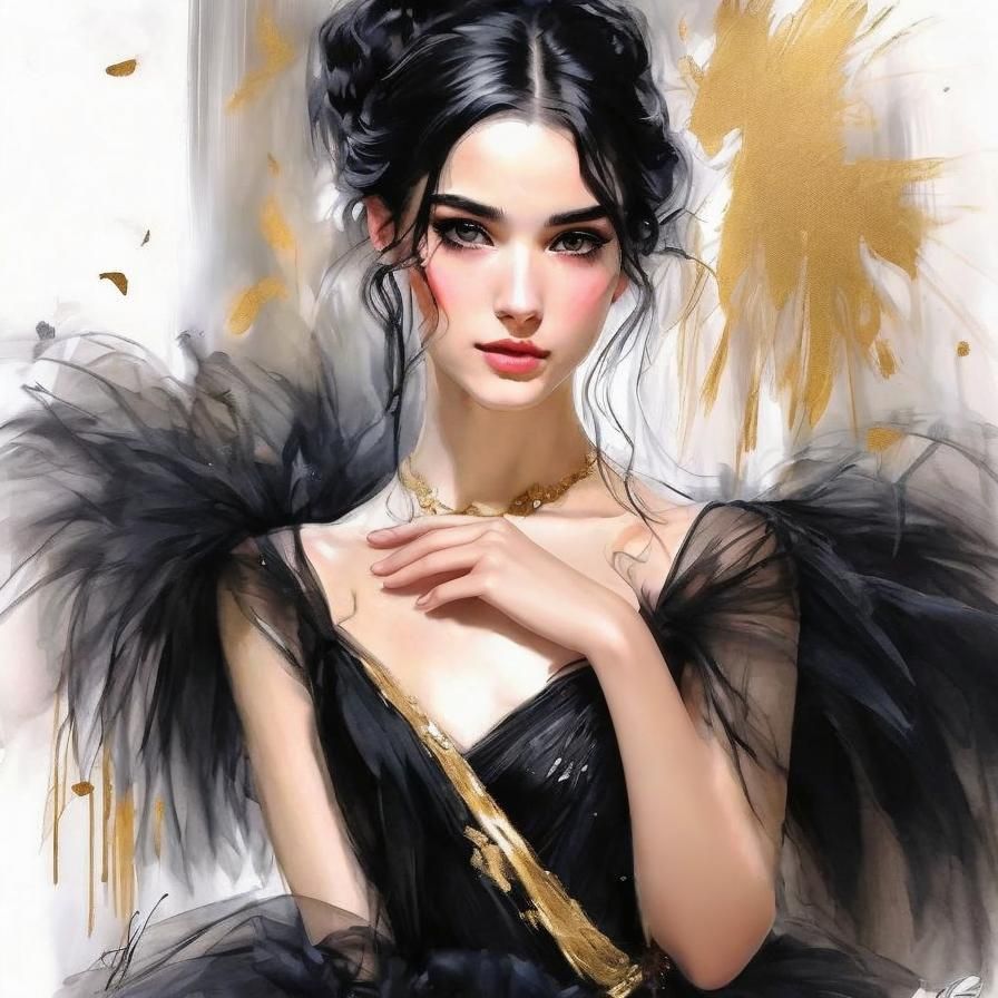 Anime Ballet Dancer in Regal Gown