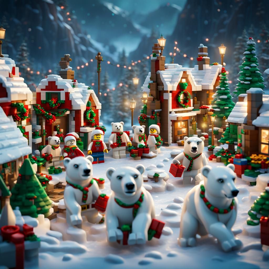 LEGO Polar Bear Christmas Celebration