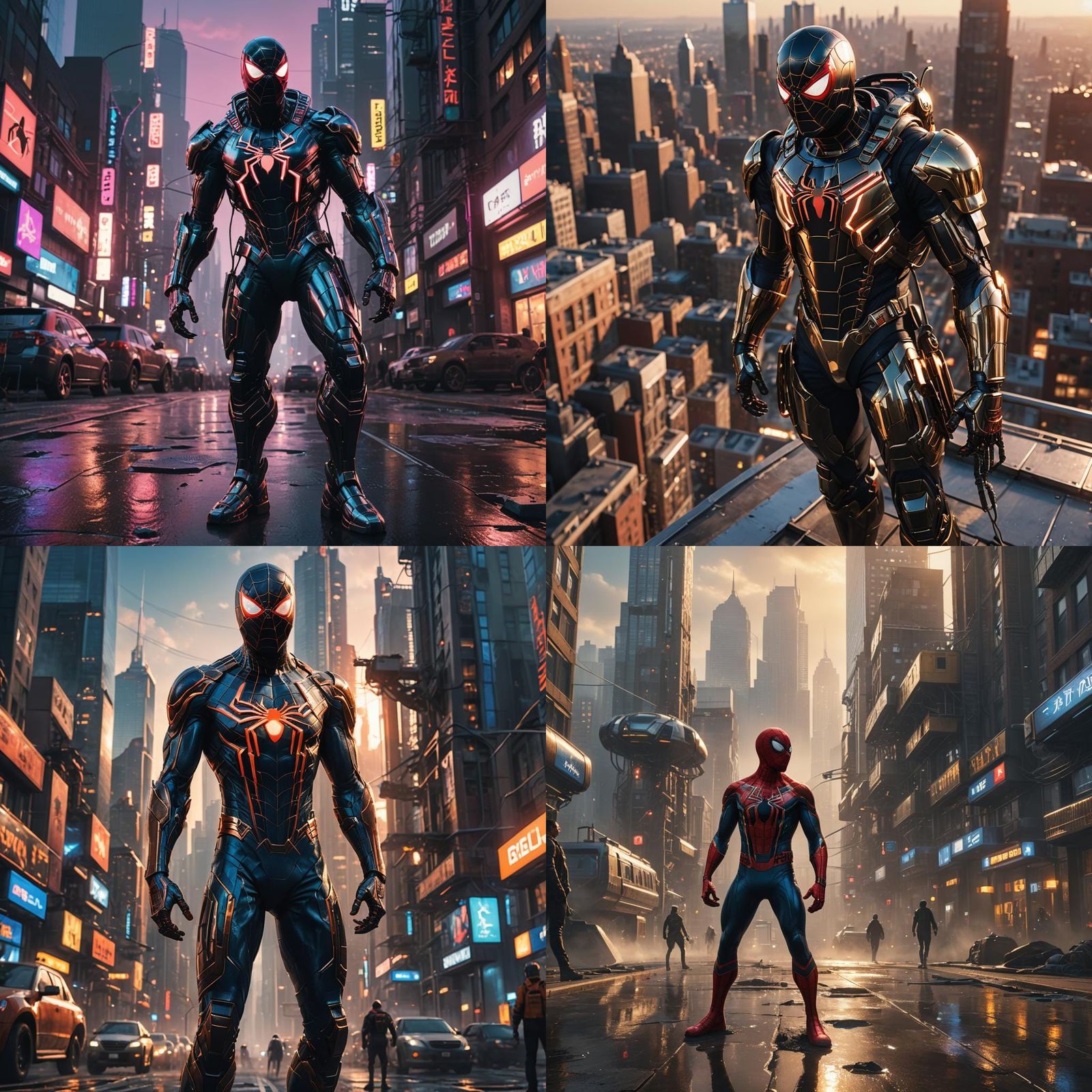 Futuristic Spiderman with Intricate Mech Details