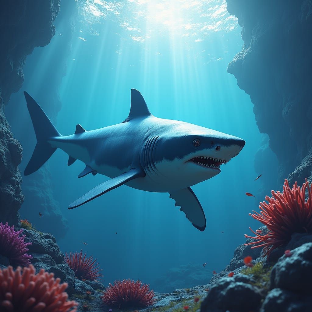 Sci-Fi Shark Emerges from Underwater Realm