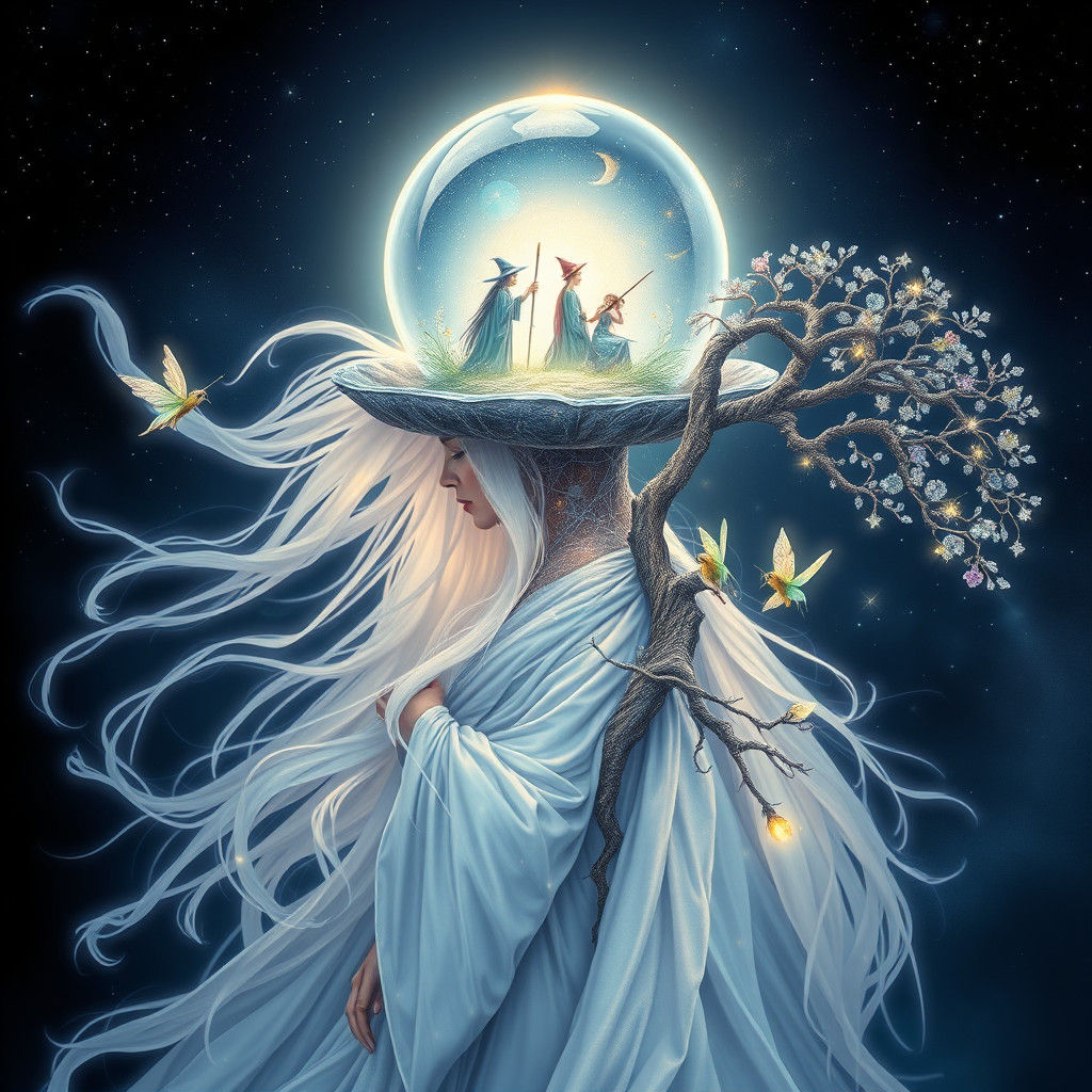 Mystical Woman with Crystal Hat, Magical Realm