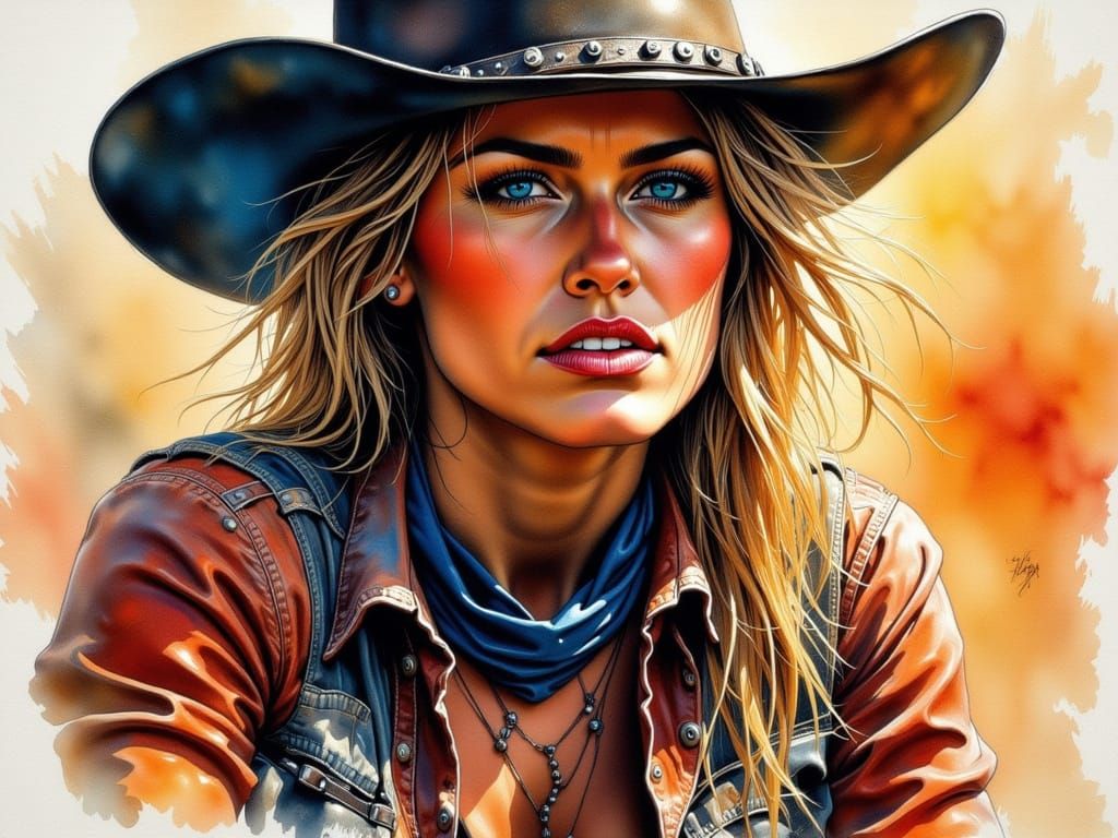 Cowgirl After Horse Fall, Impasto Sketch