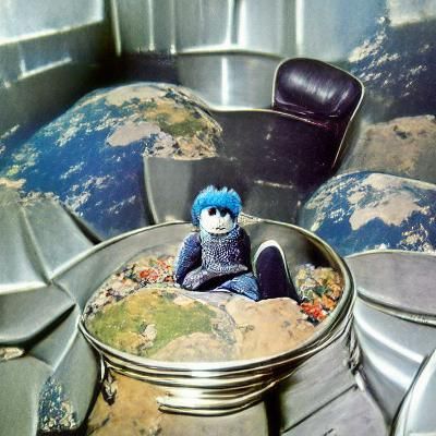 Astronaut in Space Contemplates Earth's Beauty