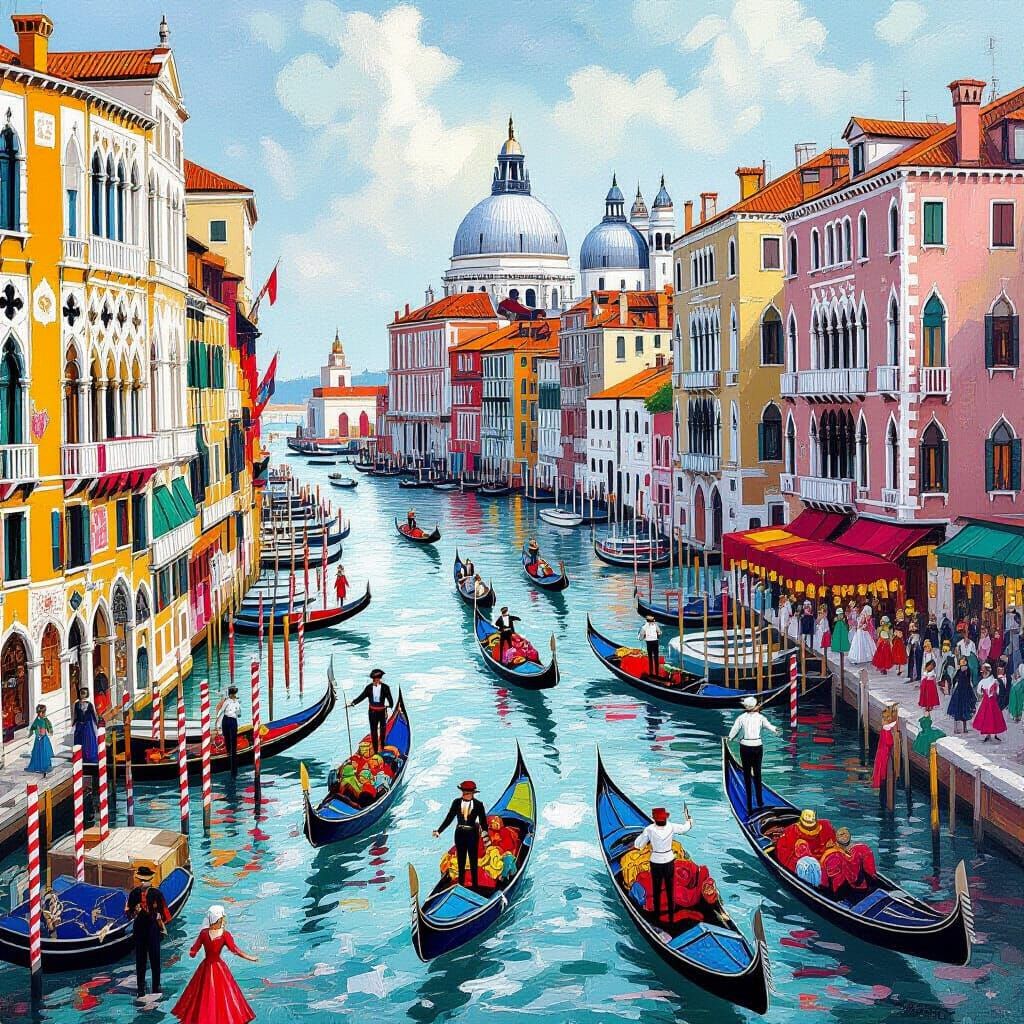 Venice Carnival Masterpiece in Symbolic Pastel Art