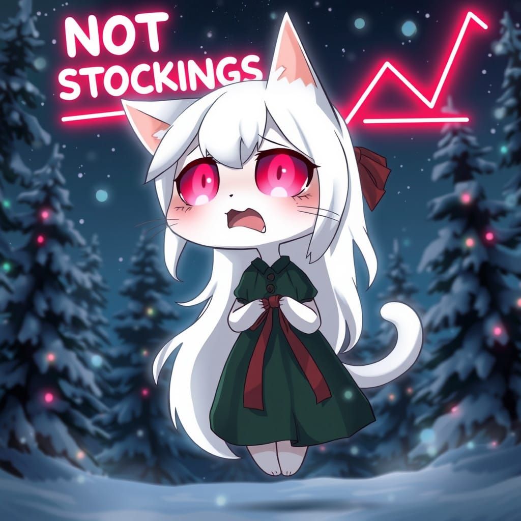 Adorable Ghostly Catgirl Surrenders to Christmas Spirit in t...