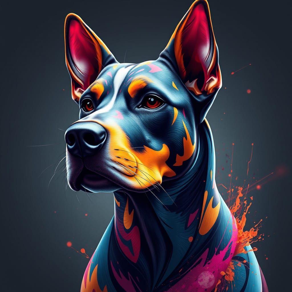 Hyper-Realistic Graffiti Dog Portrait