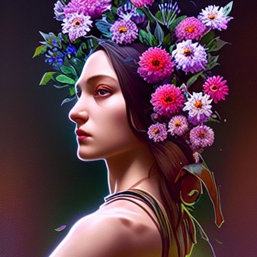 Hyperdetailed Flower in Dark Fantasy Style