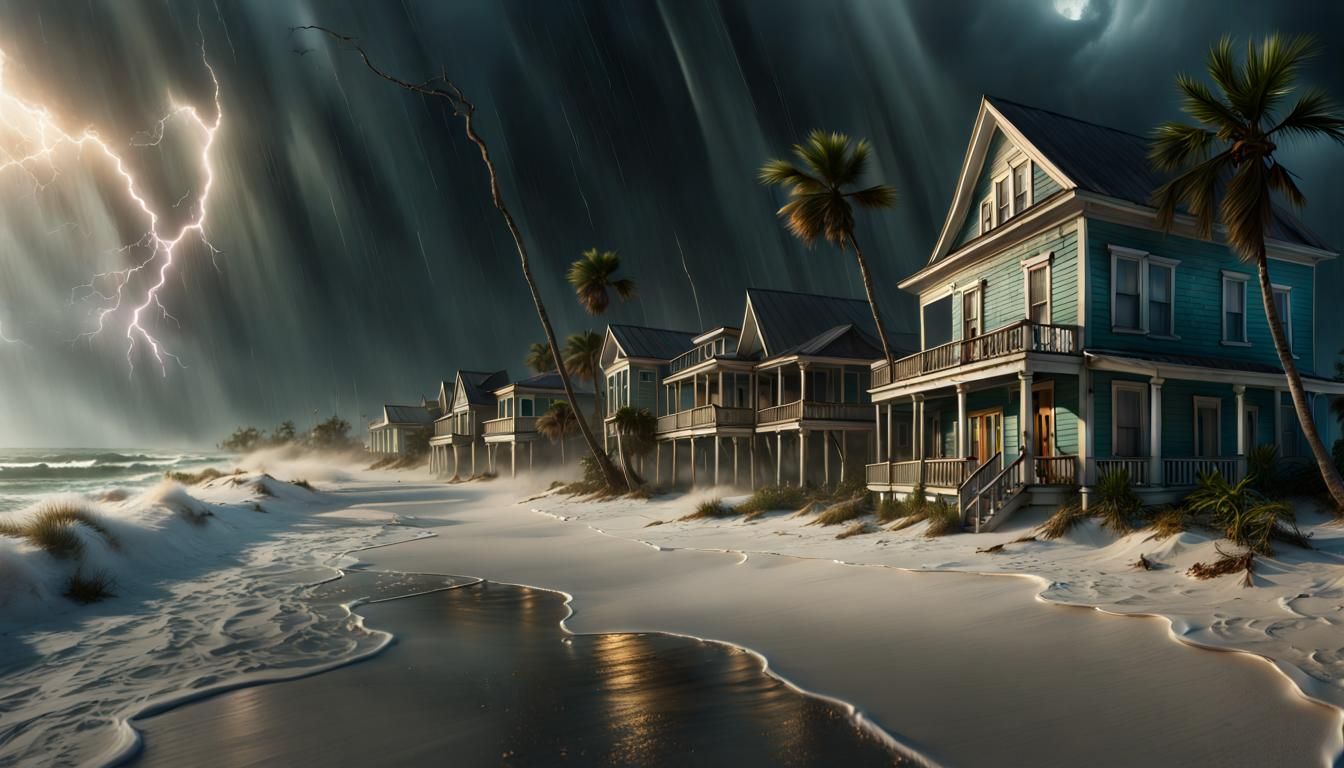 Hurricane Hits Cape San Blas: Digital Matte Painting