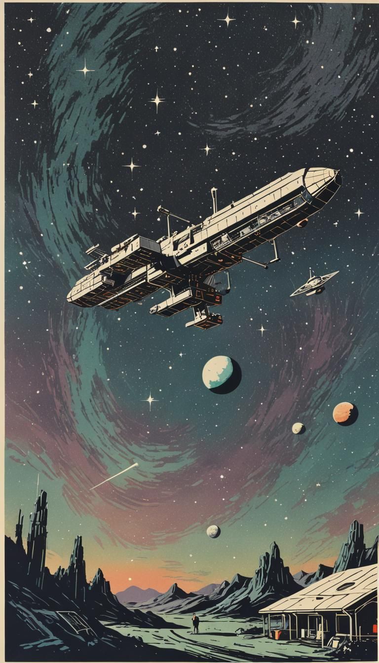 Retro Scifi mobile wallpaper