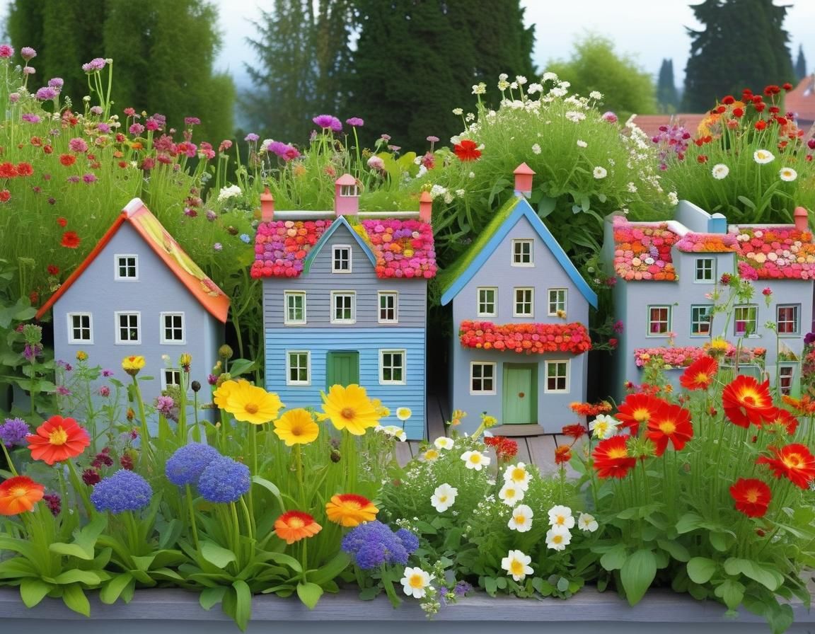 Children's Rooftop Garden Art, Intricate Details