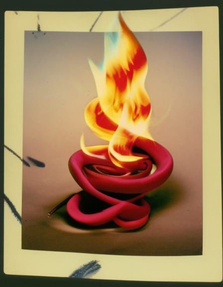 Fiery Ikebana: Vintage Color Film Photograph