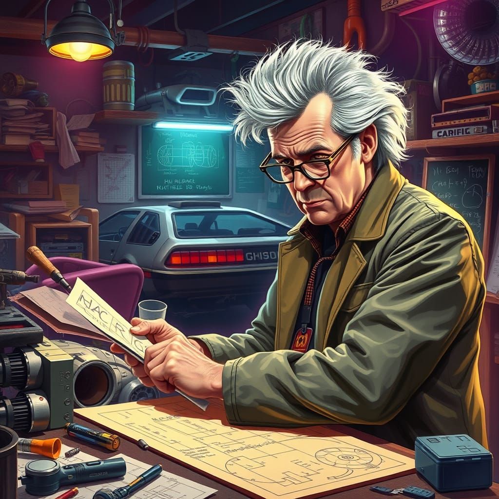 Time Travel Visionary Deciphers Futuristic Formulas in 80s C...