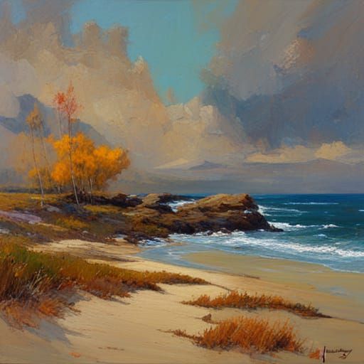 Seasons Embrace the Elements: An Oil Painting