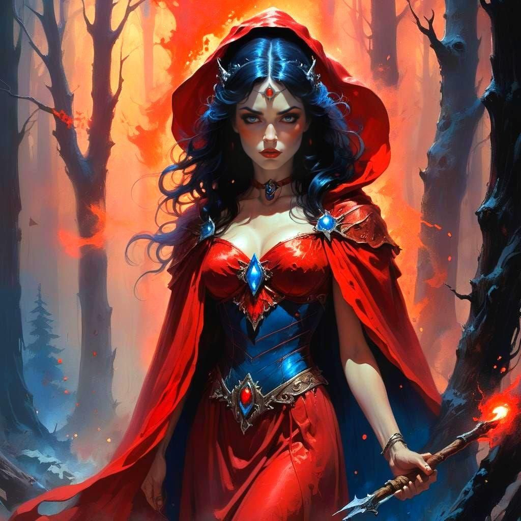 Fantasy Witch in Frank Frazetta Style