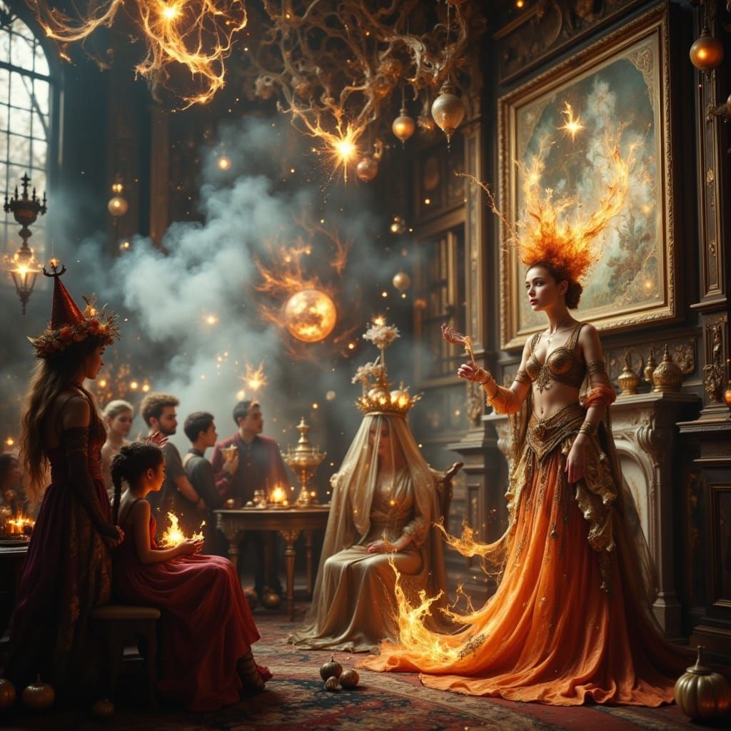 Magical Teacher Observes Halloween Festivities in Dreamlike ...